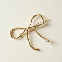 Metal Bow Barrette Hair Clip | Gold