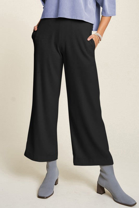 Wide Leg Mid-Rise Pants