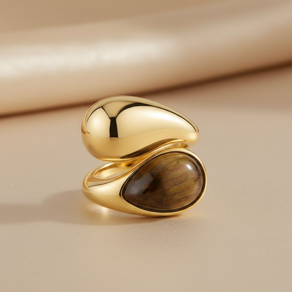 Cami Tiger Eye Stacked Ring