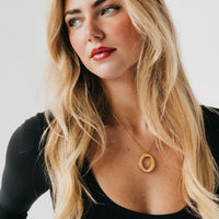 Camille Open Circle Statement Necklace - WATERPROOF