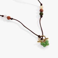 Carved Butterfly Healing Stone Toggle Necklace