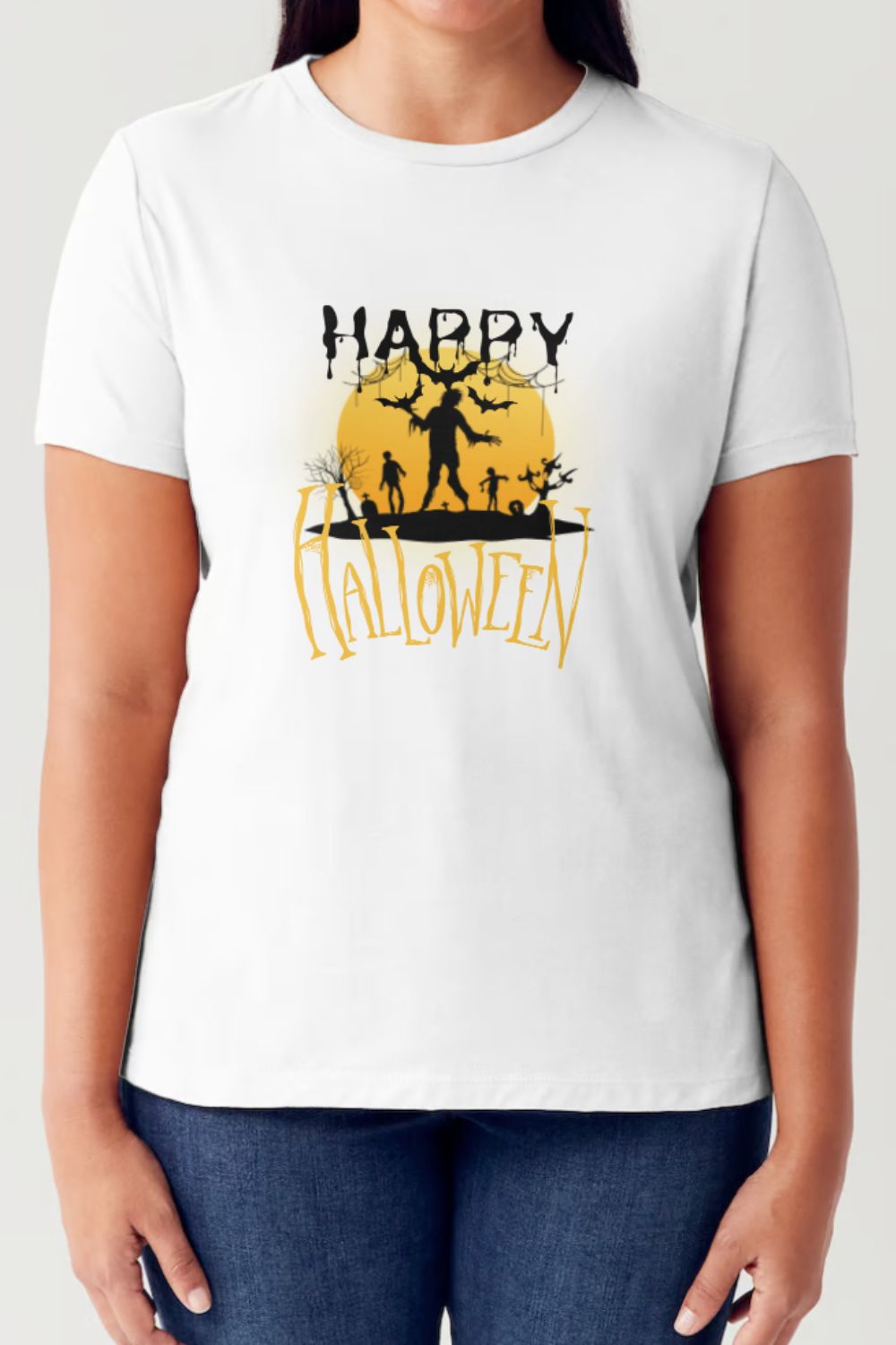 Simply Love Happy Halloween Short Sleeve Tubular T-Shirt