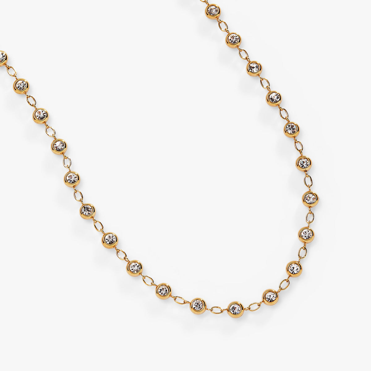 Crystal Pebble Chain Necklace