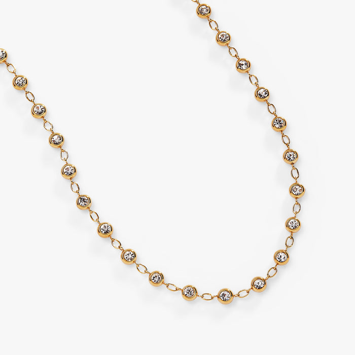 Crystal Pebble Chain Necklace