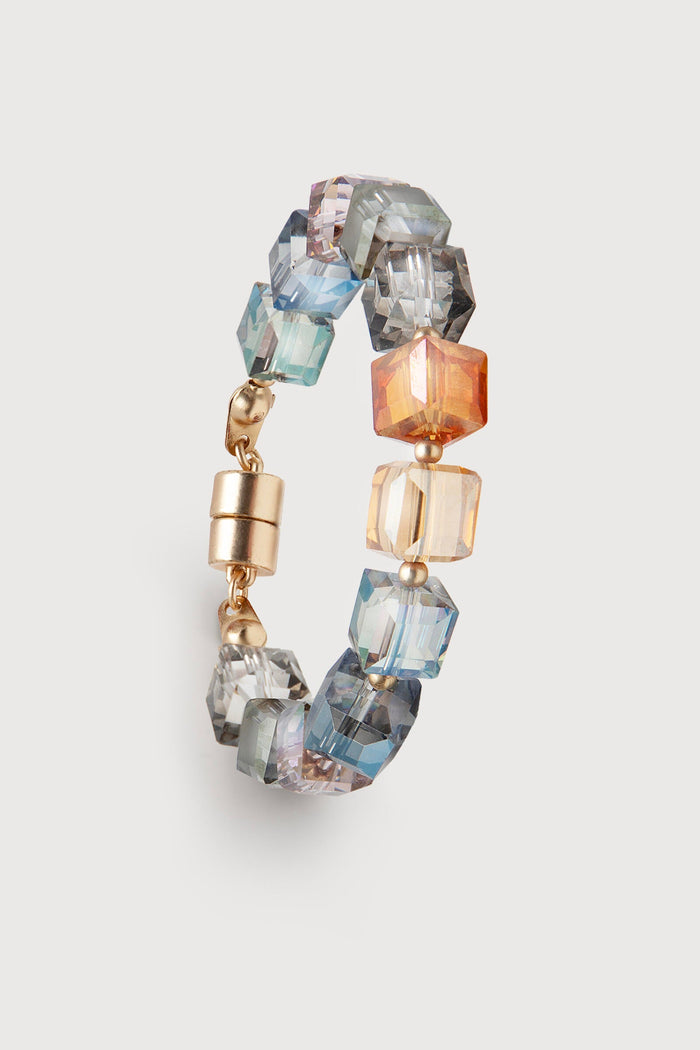 SAACHI faceted beaded and stone bracelet featuring colorful, polished beads and elegant design for stylish wrist accessories.