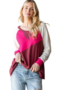 HOPELY Color Block Long Sleeve T-Shirt