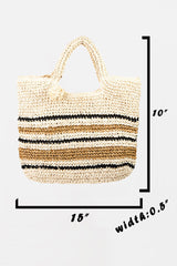 Fame Striped Braided Tote Bag