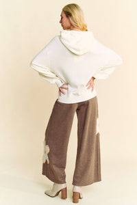 Flower Patch Elastic Waist Wide Leg Pants