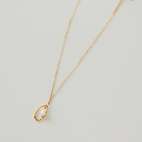 Drop Pearl Open Circle Pendant Necklace - WATERPROOF