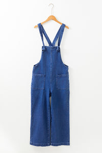 Prussian Blue Wide Leg Denim Jumpsuit