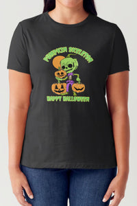 Simply Love Pumpkin Skeleton Short Sleeve Tubular T-Shirt