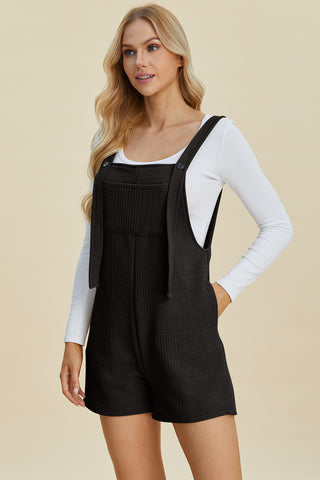 Double Take Texture Sleeveless Romper