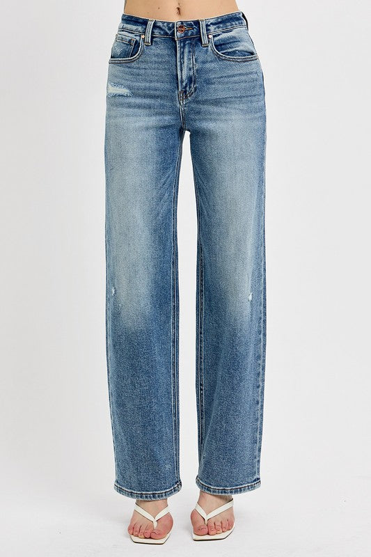 Distressed Wide Leg Jeans