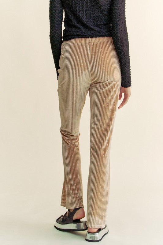 Elastic Waist Knit Flare Pants