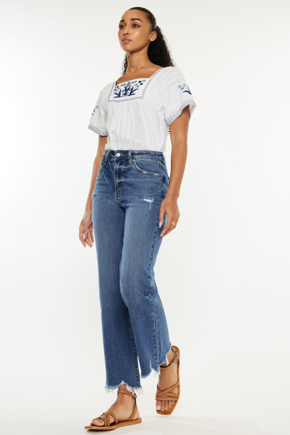 Kancan High Rise Slim Wide Leg Jeans