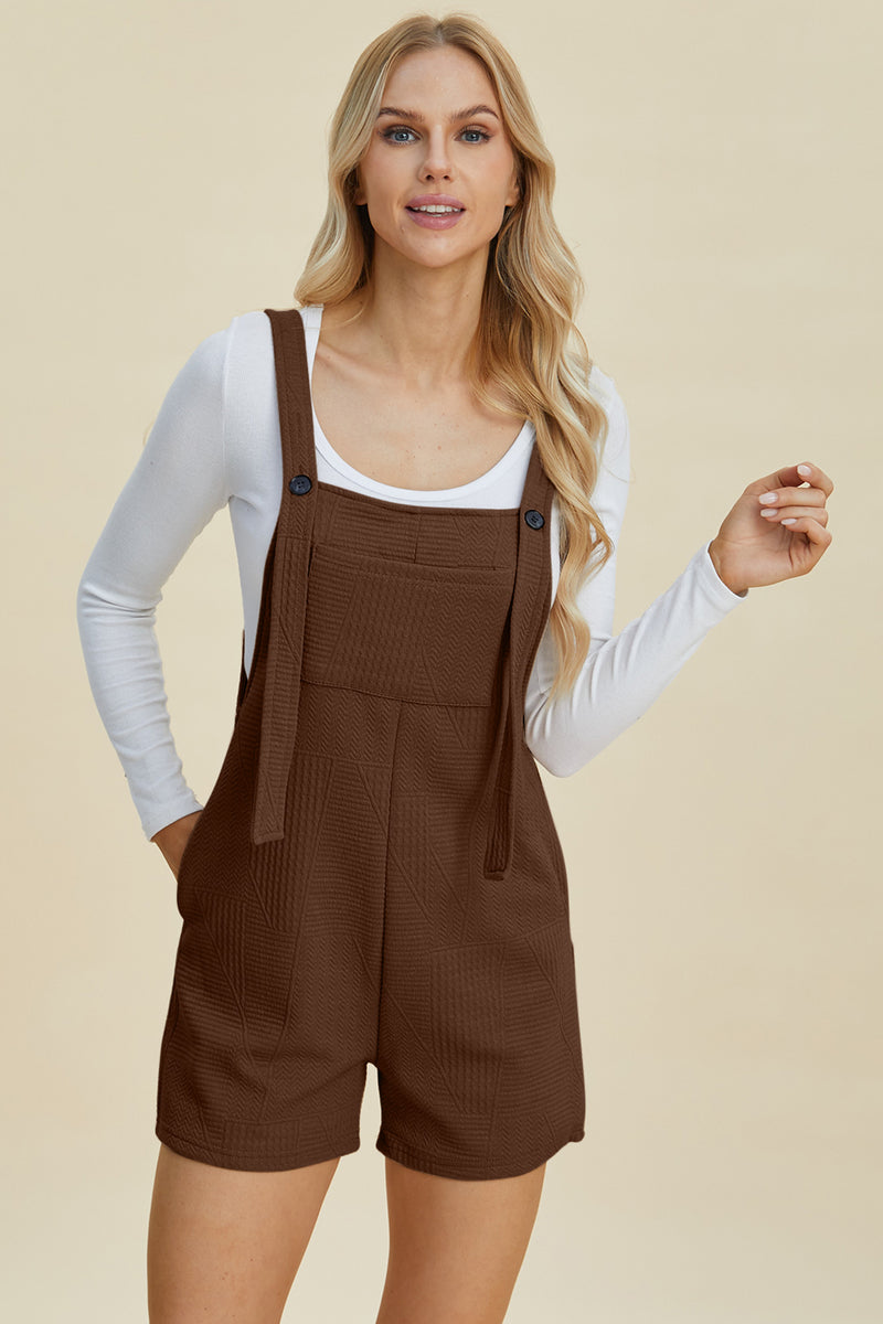 Double Take Texture Sleeveless Romper