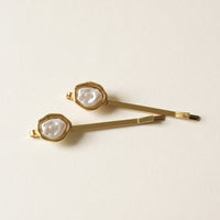 Freshwater Pearl Metal Hair Bobby Pins | Gold