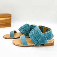 Fringe Star Sandal in Teal