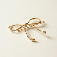 Metal Bow Barrette Hair Clip | Gold