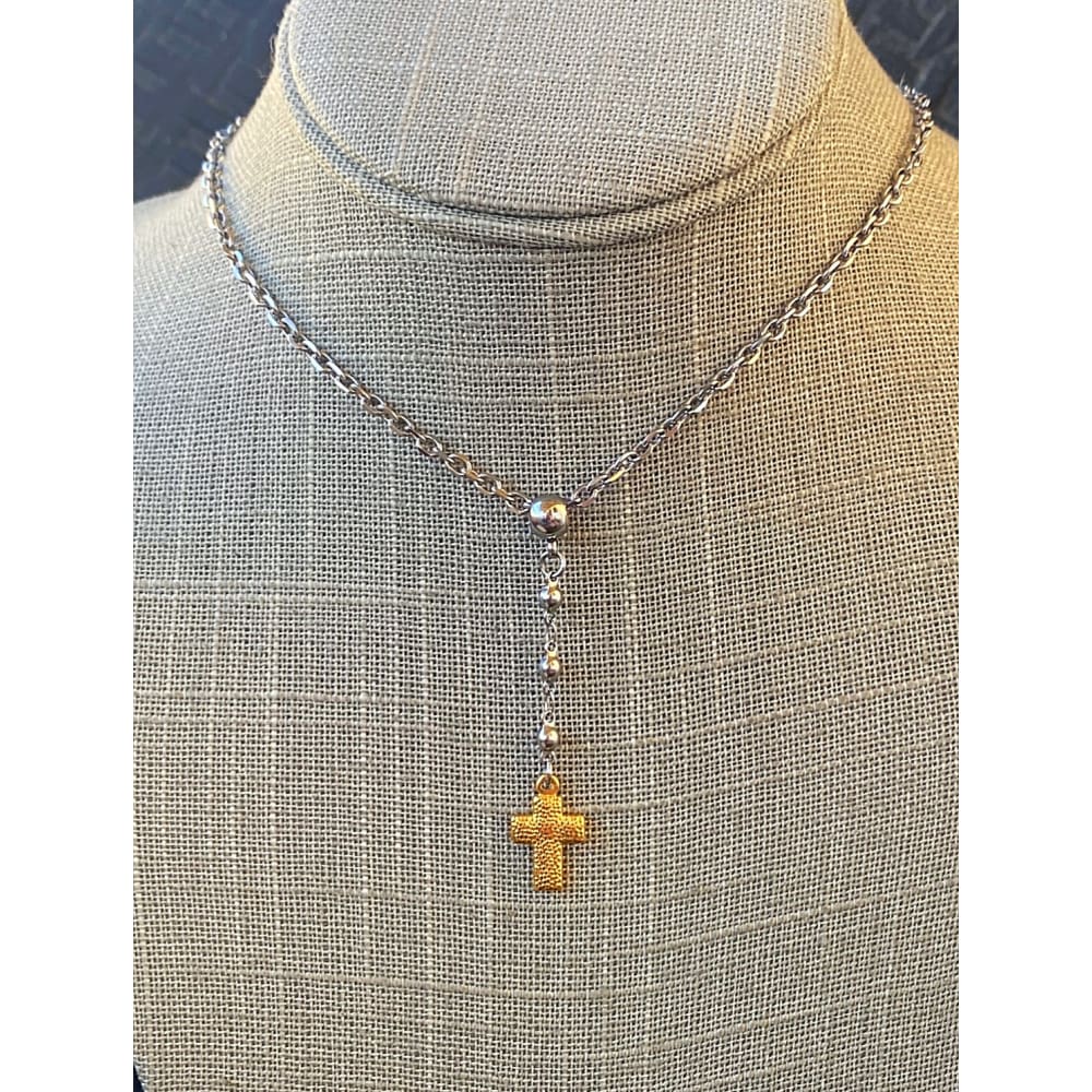 CROSS LARIAT CHOKER