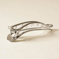 Long Wave Metal Hair Claw Clip | Silver