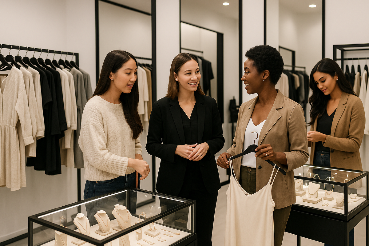 Modern Boutique with Customers - About Us