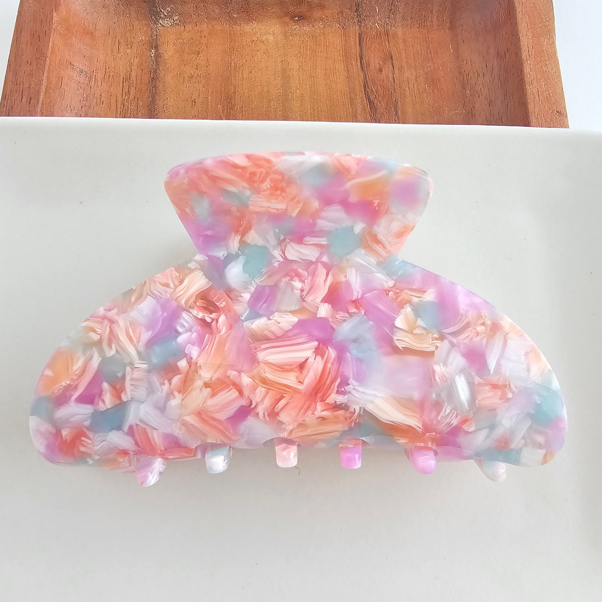 Spiffy & Splendid Candace Hair Claw in Afterglow, stylish hair accessory with a sleek claw design for secure hold.