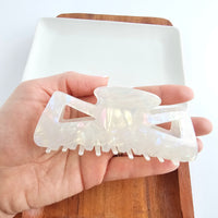 Spiffy & Splendid Beverly Hair Claw in Opalite, stylish hair accessory with a smooth, polished gemstone finish and secure clasp.