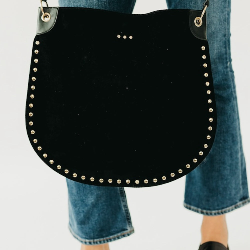 Rosalie Rivet Suede Hobo Bag