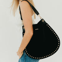 Rosalie Rivet Suede Hobo Bag
