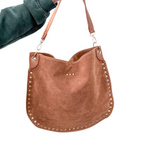Rosalie Rivet Suede Hobo Bag