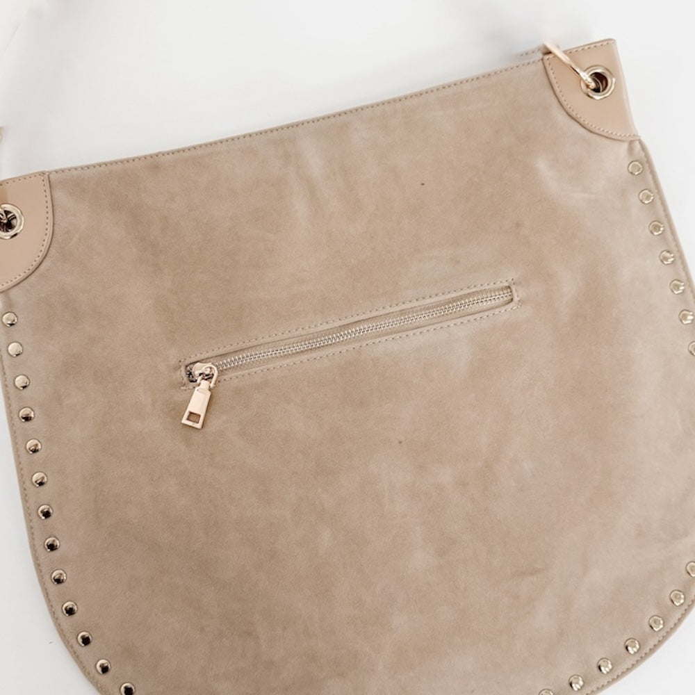 Rosalie Rivet Suede Hobo Bag