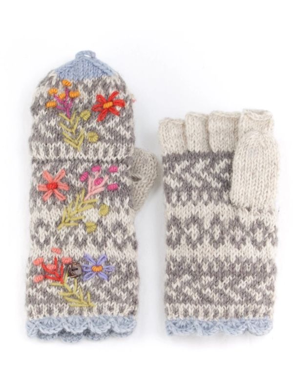 Sadie Wool Knit Finger Mittens
