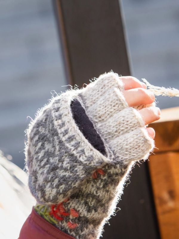 Sadie Wool Knit Finger Mittens