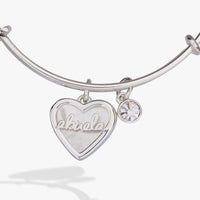 Abuela Mother of Pearl Heart Charm Bangle