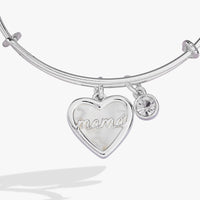 Mamá Mother of Pearl Heart Charm Bangle