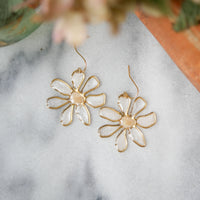 Pendientes de cristal de margaritas