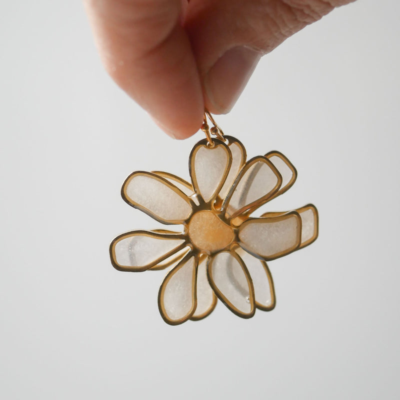 Pendientes de cristal de margaritas