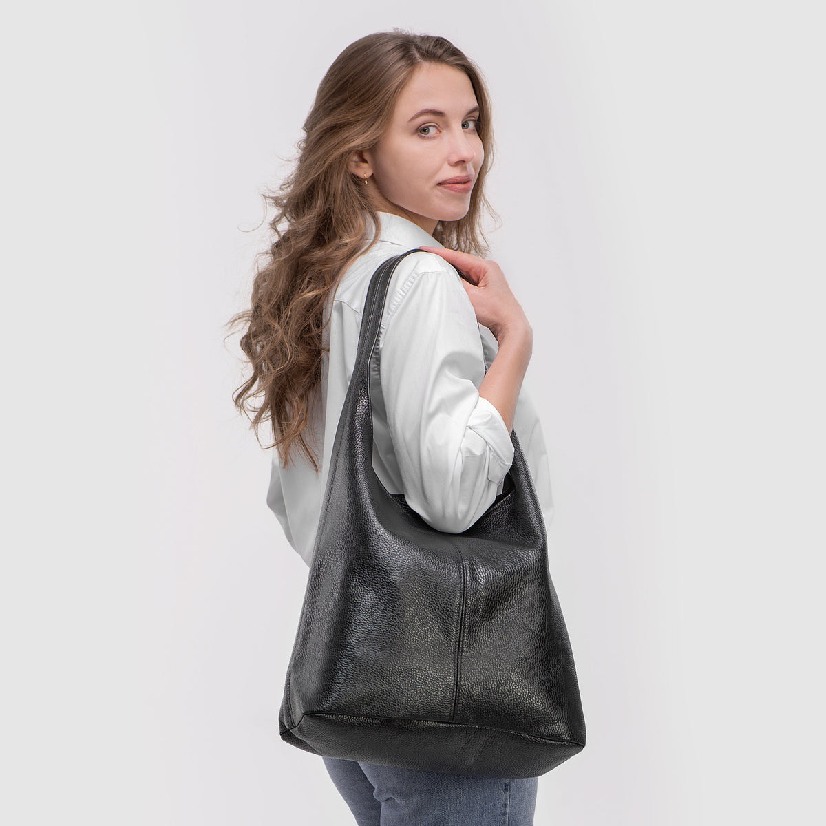 Calf Leather Hobo Bag