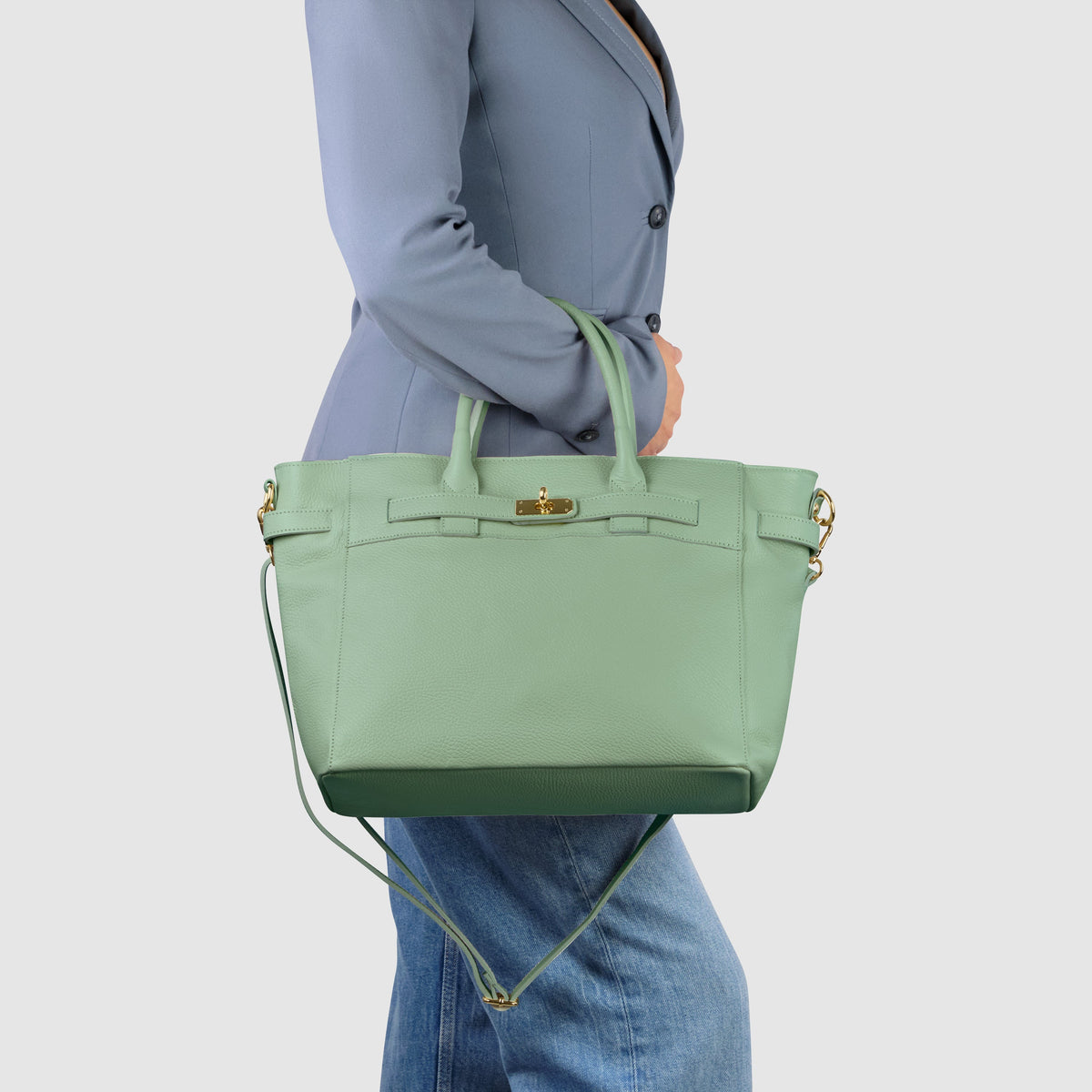 Calf Leather Top-Handle Bag