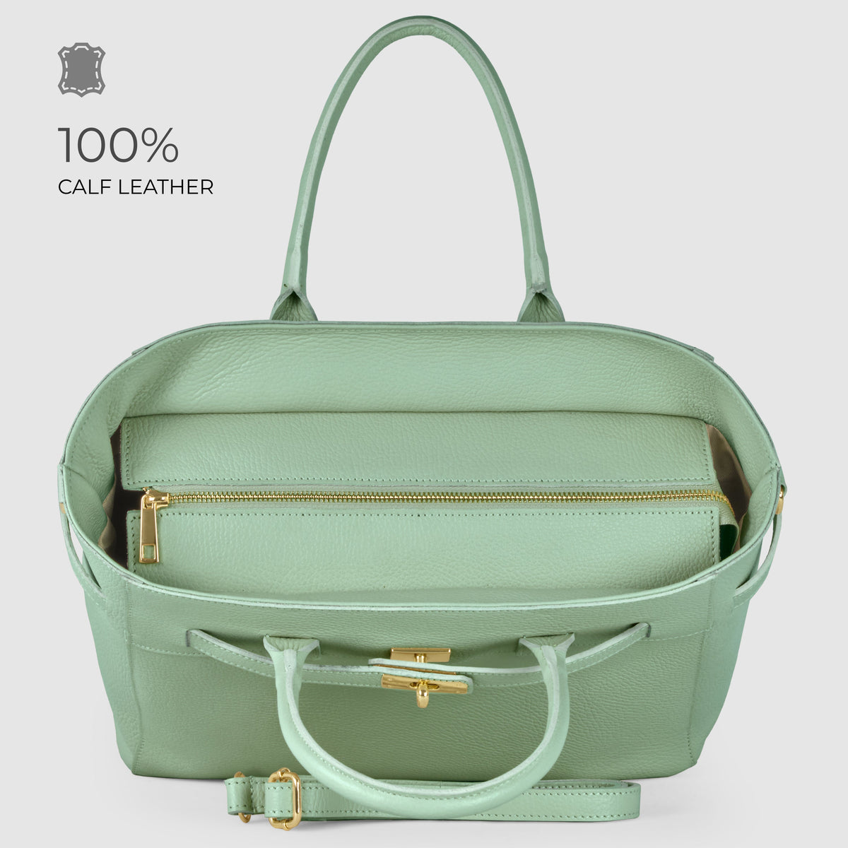 Calf Leather Top-Handle Bag