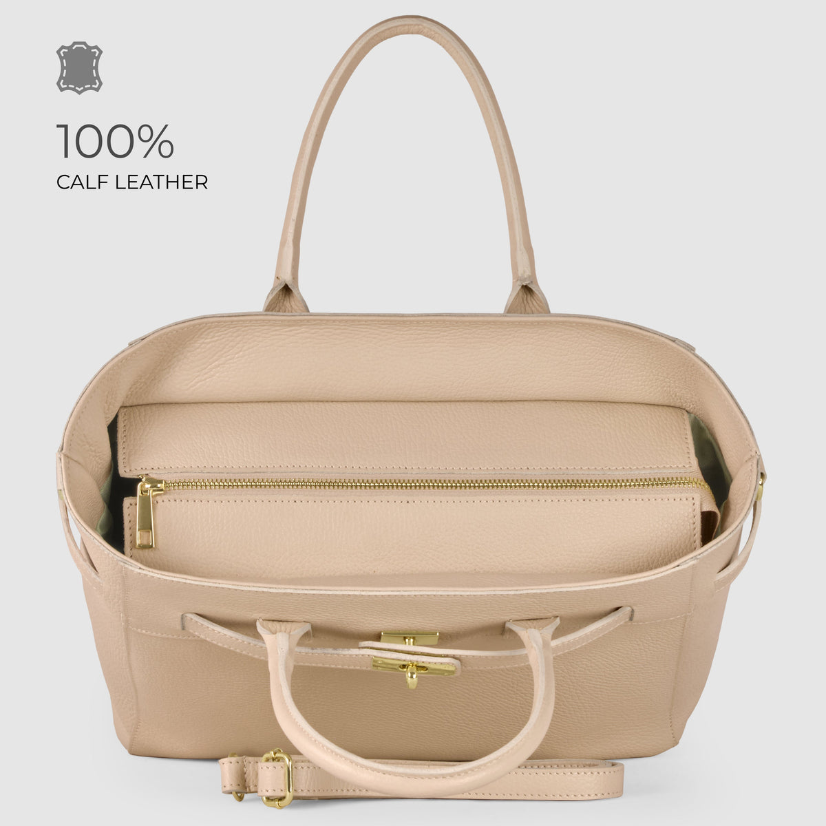 Calf Leather Top-Handle Bag