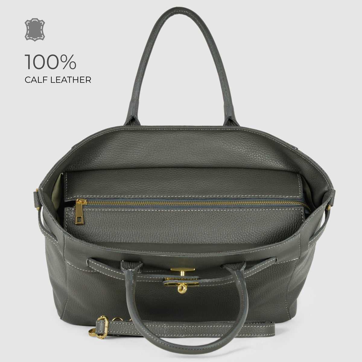 Calf Leather Top-Handle Bag