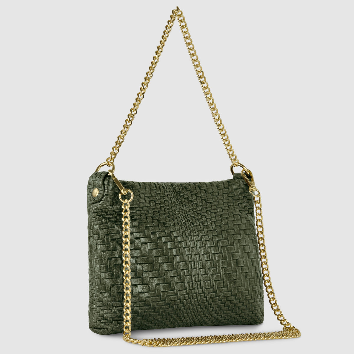 Grid Suede Leather Crossbody Bag
