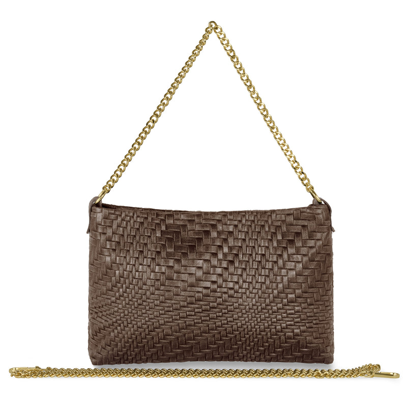 Grid Suede Leather Crossbody Bag