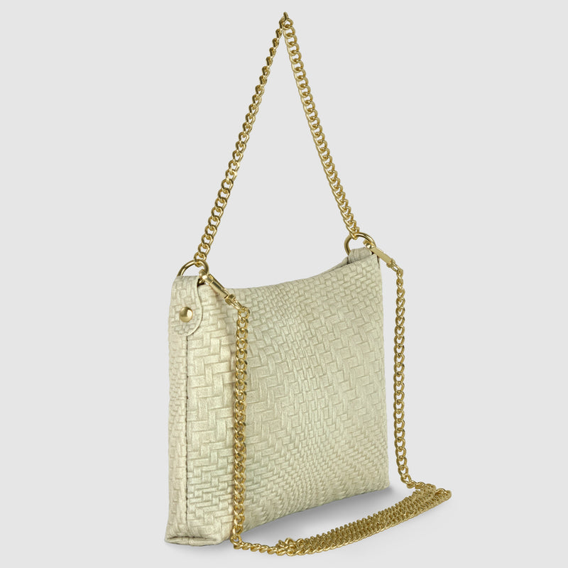 Grid Suede Leather Crossbody Bag