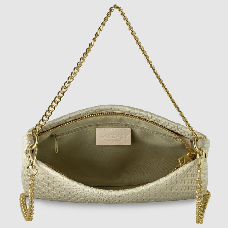 Grid Suede Leather Crossbody Bag