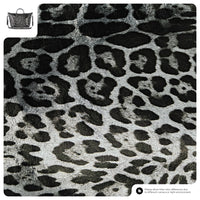 Leopard Metallic Suede Leather Top-Handle Bag