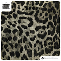 Leopard Metallic Suede Leather Top-Handle Bag
