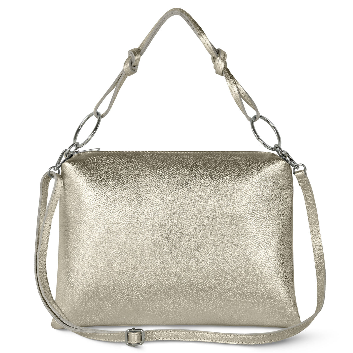 Metallic Calf Leather Shoulder Bag